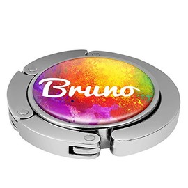 Taschenhalter Color Paint Personalisiert mit Namen Bruno printplanet Chrom