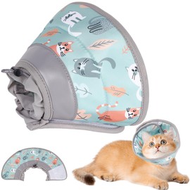 1PCS Cat Cone Green Cat Cone Collar Soft Adjustable Cat Collar Recovery Collar After Surgery and Injuries Cat Cones to Stop Licking Suitable for Puppies Small Dogs Cats Small Pets