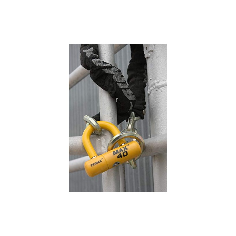 Trimax MAX40YL Motorcycle Disc U-Lock - Yellow with Yellow PVC