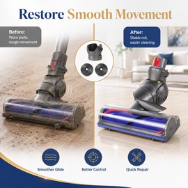 Vacuum Head Connector & Ball Wheel Kit for Selected Dyson Models – Compatible Repair Parts for V10 V11 V15 Cleaner Heads