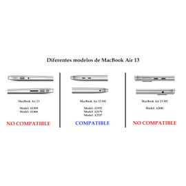 TECHNA Carcasa Case Funda Protector para MacBook Air 13 Retina Model A1932 / A2179 / A2337 M1 Transparente Glitter