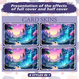 Peacoblue Bank Card Sticker Spectacular Waterfall Credit Debit Card Custom Skin Cover Protector, 4 Styles Waterproof Scratch-Proof and Attractive Decal for Most Popular EBT Transportation Key Card