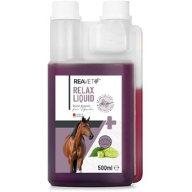 ReaVET Relax Liquid for Horses 500 ml - Secondary to Soothe with Valerian, Melissa & Lavender I Relaxed & Balanced Horse Life