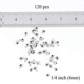 1/4 Inch Jingle Bells Small Bell Mini Bells, Tiny Crafts Bells, DIY for Christmas Home Making Ornaments Wreath Pet Decorations Bracelet Anklets Necklace Knitting Jewelry Making 120 Pcs, Silver