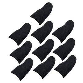 KICHOUSE 10 Pcs Breathable Screen Touch Finger Sleeves Elastic Slip Thumb Covers for Mobile Gaming Oil Sweat Resistant Accessory for Gamers