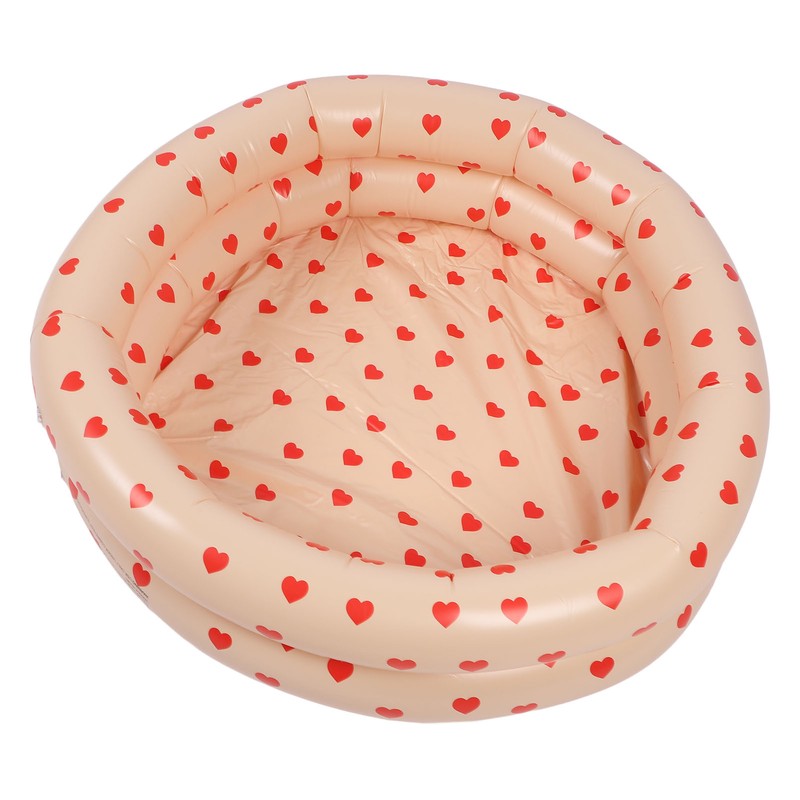 Round Inflatable Swimming Pool Vintage Heart Pattern Thicken Kids Paddling