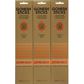 GONESH SANDALWOOD Sandalwood, 20 Count X 3 Pack (60 Count)