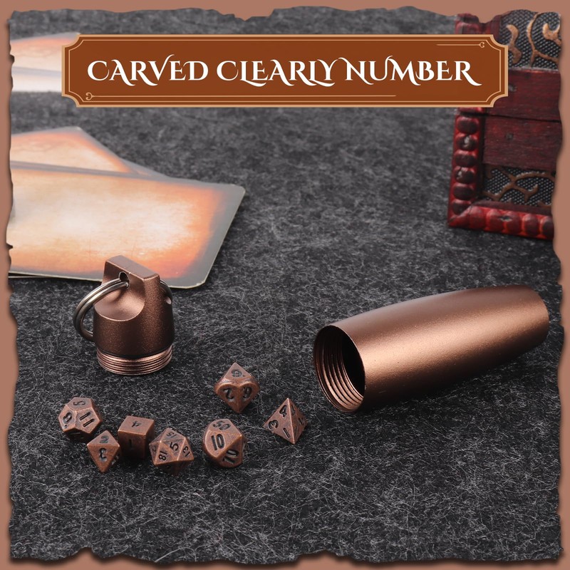 Golden Mini DND Dice Set, DND Metal Tiny Mini Small