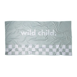 Denver James Wild Child with Checkerboard Full Sized Microfiber Beach Towel Soft Hand Feel, Compact Beach Towels | 62 in x 32 in | 5’ 2” x 2’ 8” | Quick Dry Pool Towels | Sand Free Beach Towels