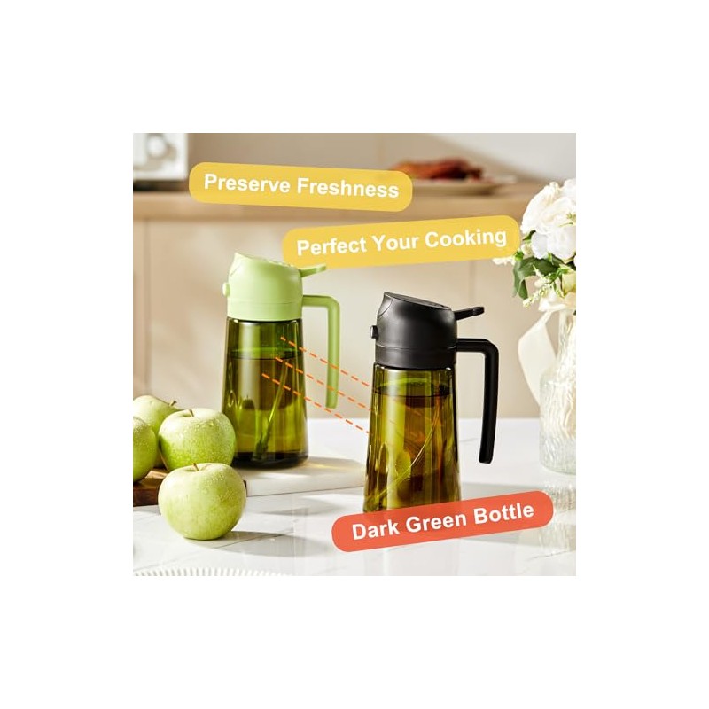 CXINYI 2-in-1 Olive Oil Dispenser and Sprayer - Black &