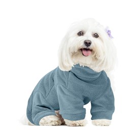 Fleece Dog Pajamas 2 Pack,Turtleneck Thermal Dog Pjs Dog Jumpsuit Pet Outfits Warm Dog Onesie Soft Puppy Clothes for Small Sized Dogs and Cats (Green, Large)