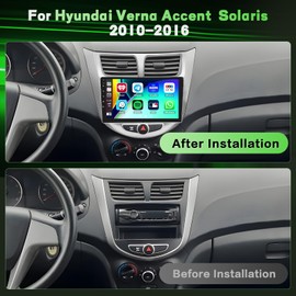 2+64GB Android 15 Car Radio for Hyundai Accent Verna Solaris 2010-2016 Wireless Carplay Android Auto, 9" Touch Screen Car Stereo GPS Navi, WiFi, Bluetooth, Backup Camera, FM RDS Radio, EQ DSP, SWC