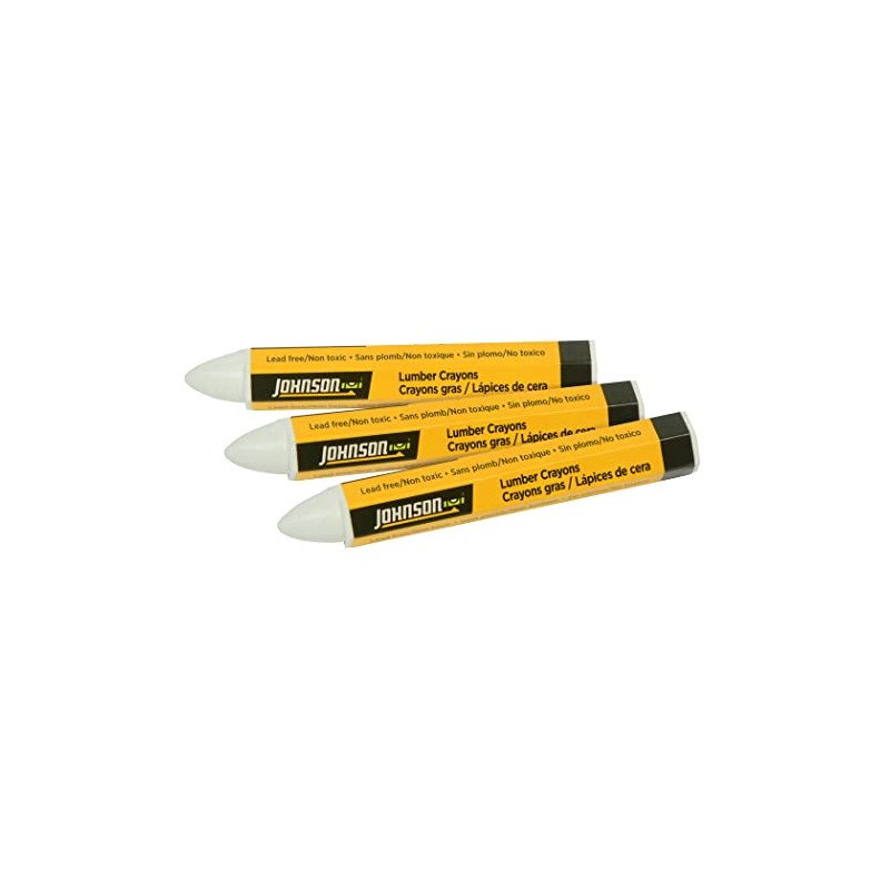 Johnson Level & Tool 40-0649 White Lumber Crayons - 3/Pack