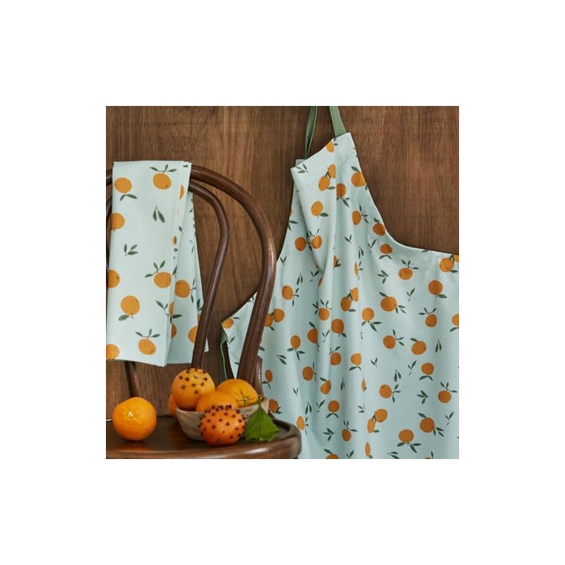 Coucke Clementines Printed Cotton Tea Towel 50 x 75 cm