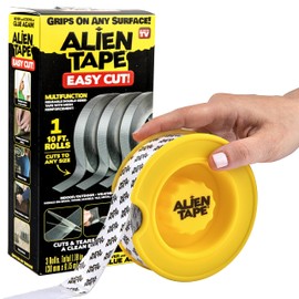 EZ Cut by Alien Tape Easy Cut Double-Sided Mounting Tape, 10ft - Pre-Cut Grids for Hassle-Free Cutting, Strong Adhesive, Multi-Surface Use, No Scissors Needed, Perfect for Home & Office Projects