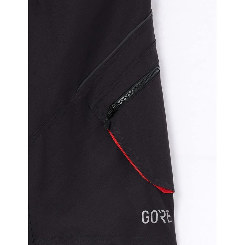 GORE WEAR Men's Shorts, C3, Trail Shorts, Black/Red, M