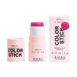 AHAL - Color Stick 3 en 1 - Tinta para labios, Blush e Iluminador (Contour Stick) - Con Aceite de Marula y Tapioca, Ingredientes Naturales para un Look Radiante y Fresco. (Rosa Vibrante, 5g)