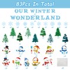 Haooryx 83Pcs Christmas Winter Snowmen Bulletin Board Set Classroom Decoration,