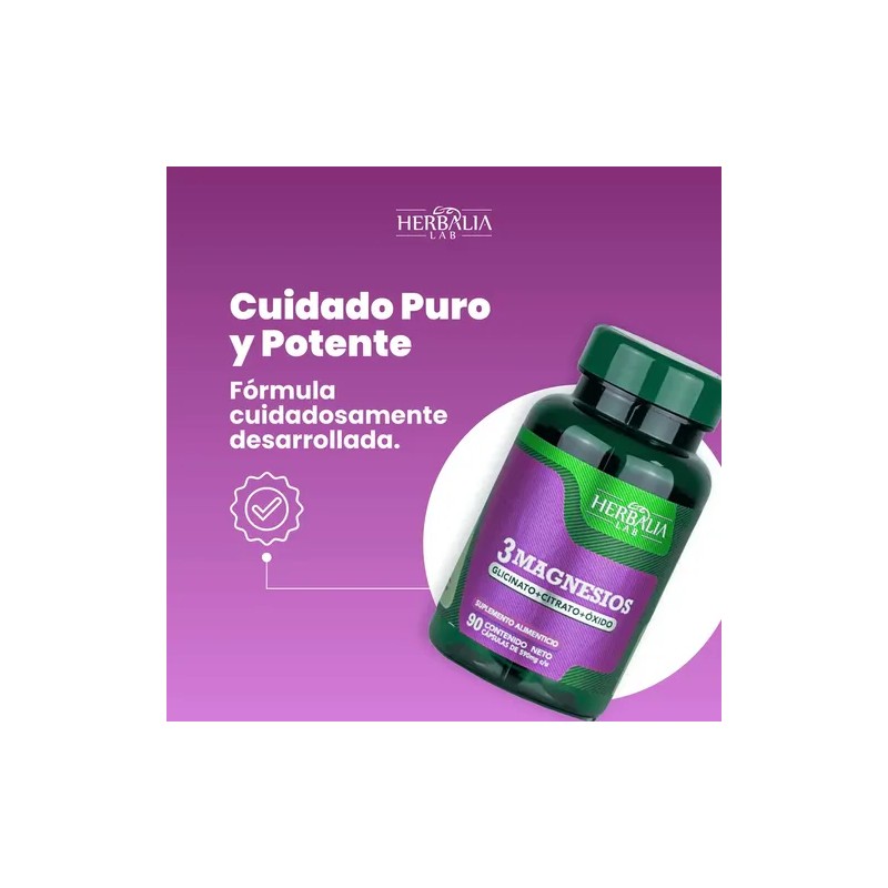 Magnesio Glisinato Citrato Óxido Cápsulas Herbalia Lab Vegano Uds