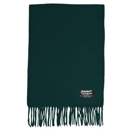 100% Climaxsoft® Men's Scarf, Soft Like Cashmere, Made in Germany, Plain & Plaid, 180 x 30 cm - dark green