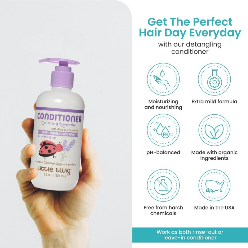 Little Twig Acondicionador, fórmula natural derivada de plantas, lavanda, 17