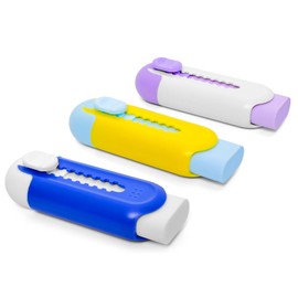 Retractable Eraser, Pack of 3, Pencil Eraser for Pencils,Assorted Color
