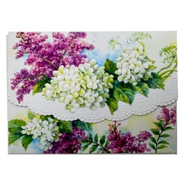 Set of 3 - White Hydrangeas Portfolio Boxed Note Cards by Carol Wilson. 10 embossed 4x5 Die-Cut Notecards and Matching Envelopes in Decorative Gift Box with Magnetic Flap. NCP2469