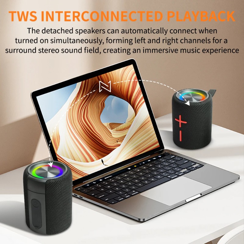 2 in 1 Magnetic Dual Splittable BT5.3 Speaker, IPX6 Waterproof