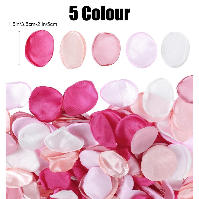ValueBargain Pink Rose Petals, 200Pcs Artificial Fake Rose Petals for