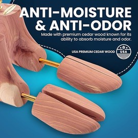 HOUNDSBAY Boot Trees, Cedar Boot Tree for Men, Shoe Tree for Boots, Boot Stretcher & Shaper (Pack of 2)