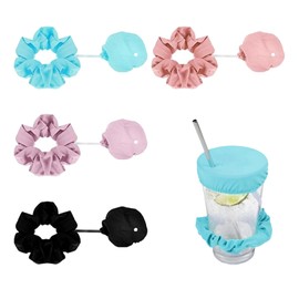 4 Stück Ko Tropfen Schutz Armband,Getränkeschutzdeckel,Cap Scrunchie Haarband Drink Cover,Getränke Abdeckung Cap Haargummi Scrunchie,Wiederverwendbar Getränkedeckel,Nightcap Ideal Für Bars Und Partys