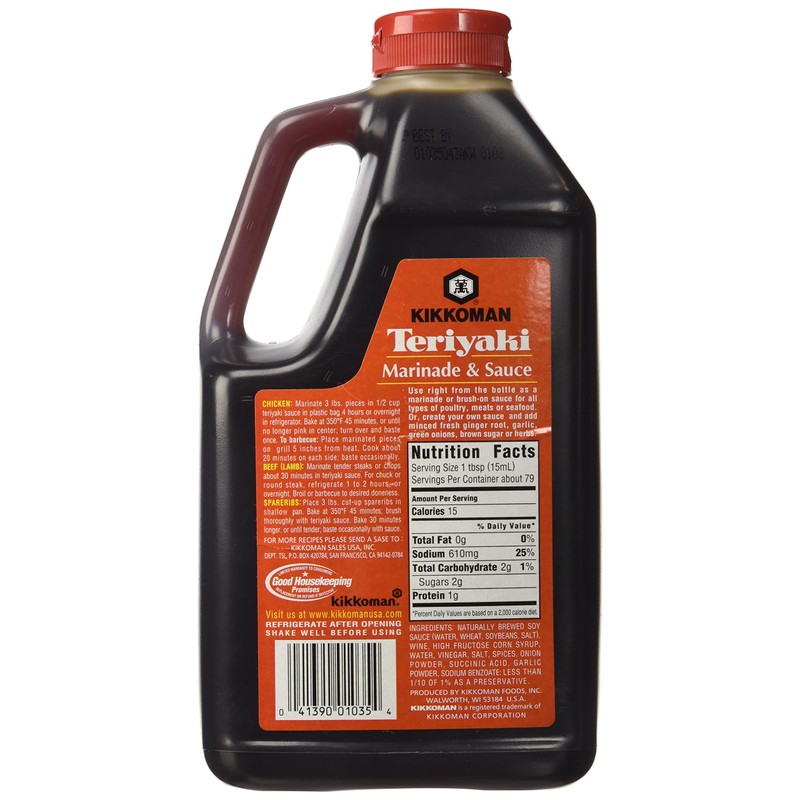 Kikkoman Teriyaki Marinade & Sauce, 40 Oz (1.25 Qt)
