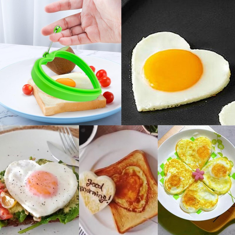 YOLCAR Food Grade Silicone Egg Rings, 4 Pack Egg Ring
