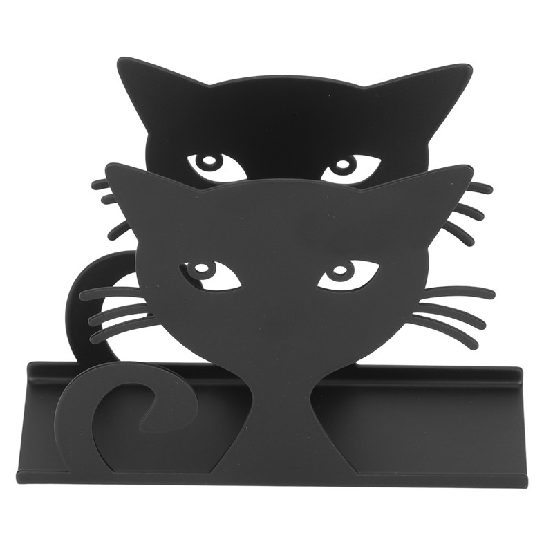 2pcs Metal Napkin Holder Innovative Hollow Out Cat Shape Paper