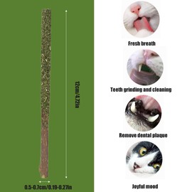 EYVRPAU Pack of 12 Catnip Sticks Matatabi Chew Sticks for Dental Care and Against Bad Breath Naturally Safe Cat Toy