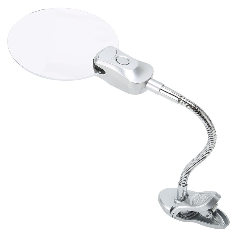 Magnifying Glass Clamp LED Light Gooseneck Desk Lamp Clamp for