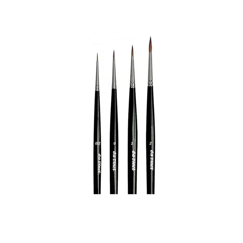 Da Vinci Red Sable Brush Set 2/0, 0, 1, 2