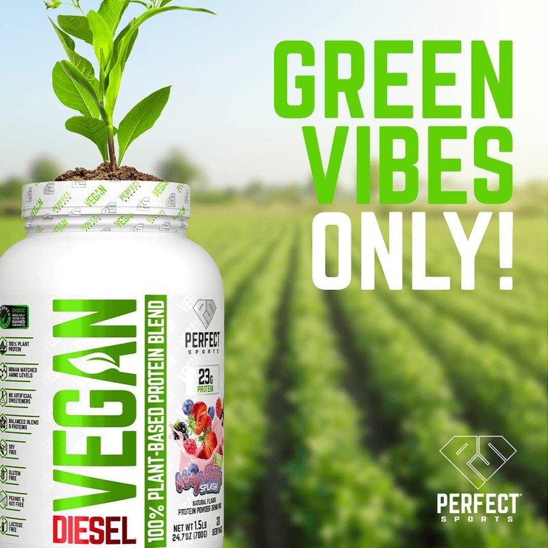 Perfect Sports DIESEL Vegan 100% Plant Based Protein Very Berry