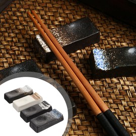 BESTonZON 4pcs Ceramics Chopsticks Rests Hand Painted Japanese Style Chopsticks Holder Spoon Forks Chopsticks Rests Rack