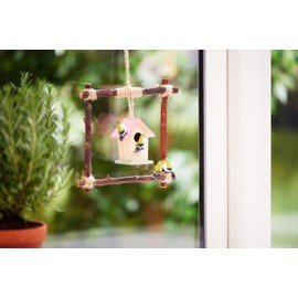 VBS Wanda Miniature Bird Set of 4 Painted Spring 1.5 x 2 x 3.5 cm Mini Decorative Artificial Bird Decorative Figure for DIY Projects