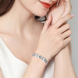 Rienan Italian Charm Bracelet Pack of 2 Italian Charm Bracelet Charms Italian Bracelet Charms 9 mm Removable Stainless Steel Module Bracelet for Fashionable Hand-Painted Vintage Base Bracelet Italian