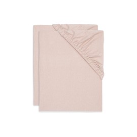 Jollein Jersey Fitted Sheet for the Cot - Wild Rose - Pack of 2 - 60 x 120 cm - 100% Cotton - Fitted Sheet - Dusky Pink