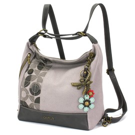 CHALA Retro Convertible Purse - Metal Dragonfly - Gray
