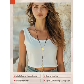 FaithHeart Pearl Rosaries Catholic Virgin Mary Wedding Rosary for Women Gold Rosary Bead Cross Y Necklace