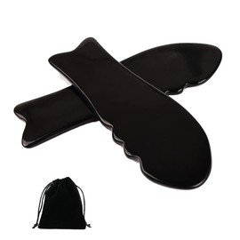 Kasa Plate, Cassa Plate, Massage Plate, Oxhorn Scraping Board, Face Neck Massage Muscle Gua Shirr (Fish Shape)