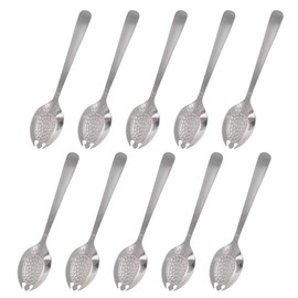 Takagi Lilac, Strawberry Spoons, Sporking Type, Set of 10, Made in Japan, Bulk Purchase, Commercial Cutlery, Silver, Stainless Steel, Cracking, Strawberry Milk, Sting, Crushing, Scooping, Fruit,