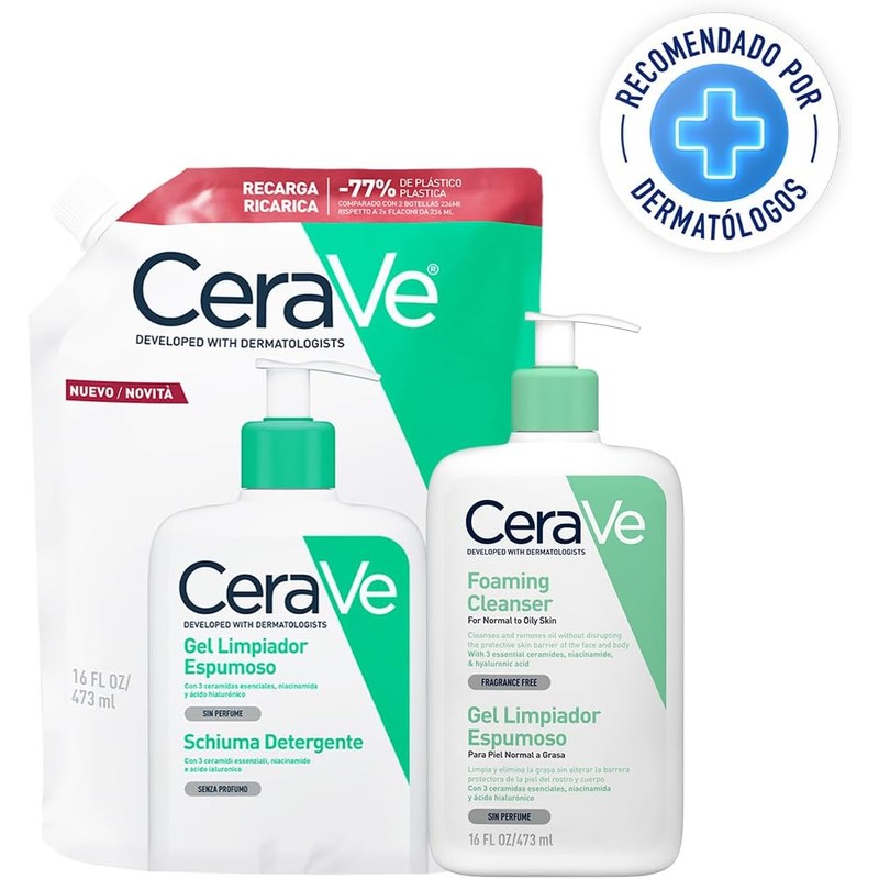 CeraVe Refill Gel Espumoso 16oz Limpiador Piel Normal a Grasa