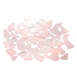 MECCANIXITY 50pcs Pink Irregular Acrylic Mirror Beads for DIY Crafts