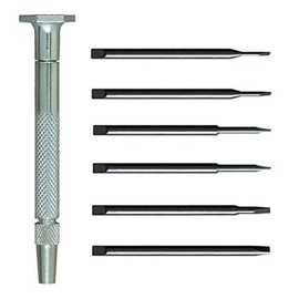 Moody Tools 58-0114 Chromium Vanadium Steel Slotted Screwdriver Set, Steel Handle, 7-Piece