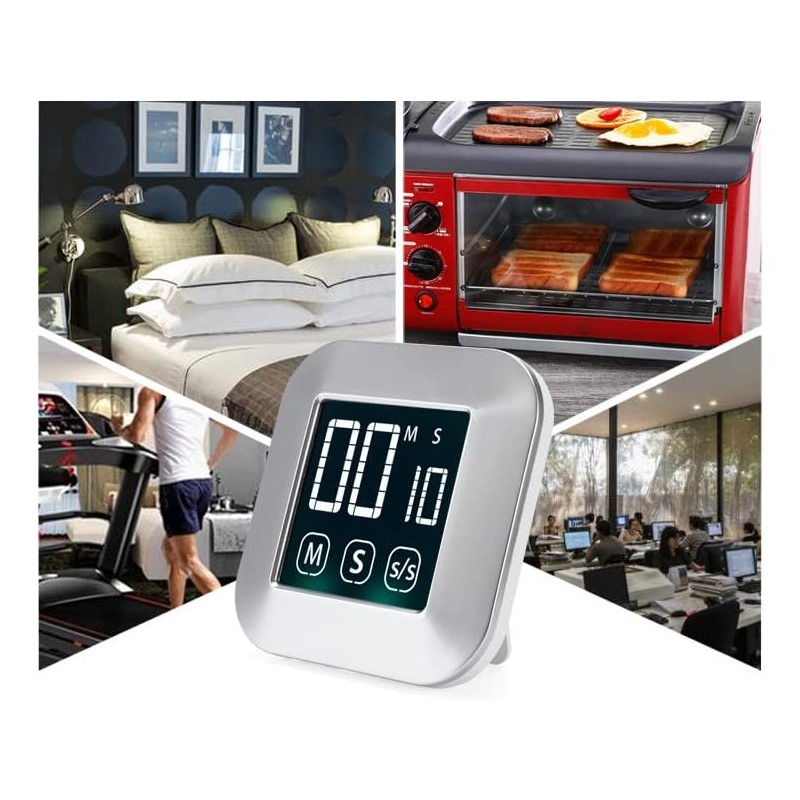 WANGCL Large LCD Digital Magnetic Kitchen Timer Digital with Touch